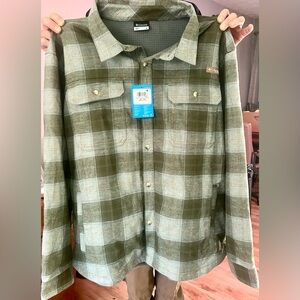 Columbia Men's Olive Plaid Shirt Jacket